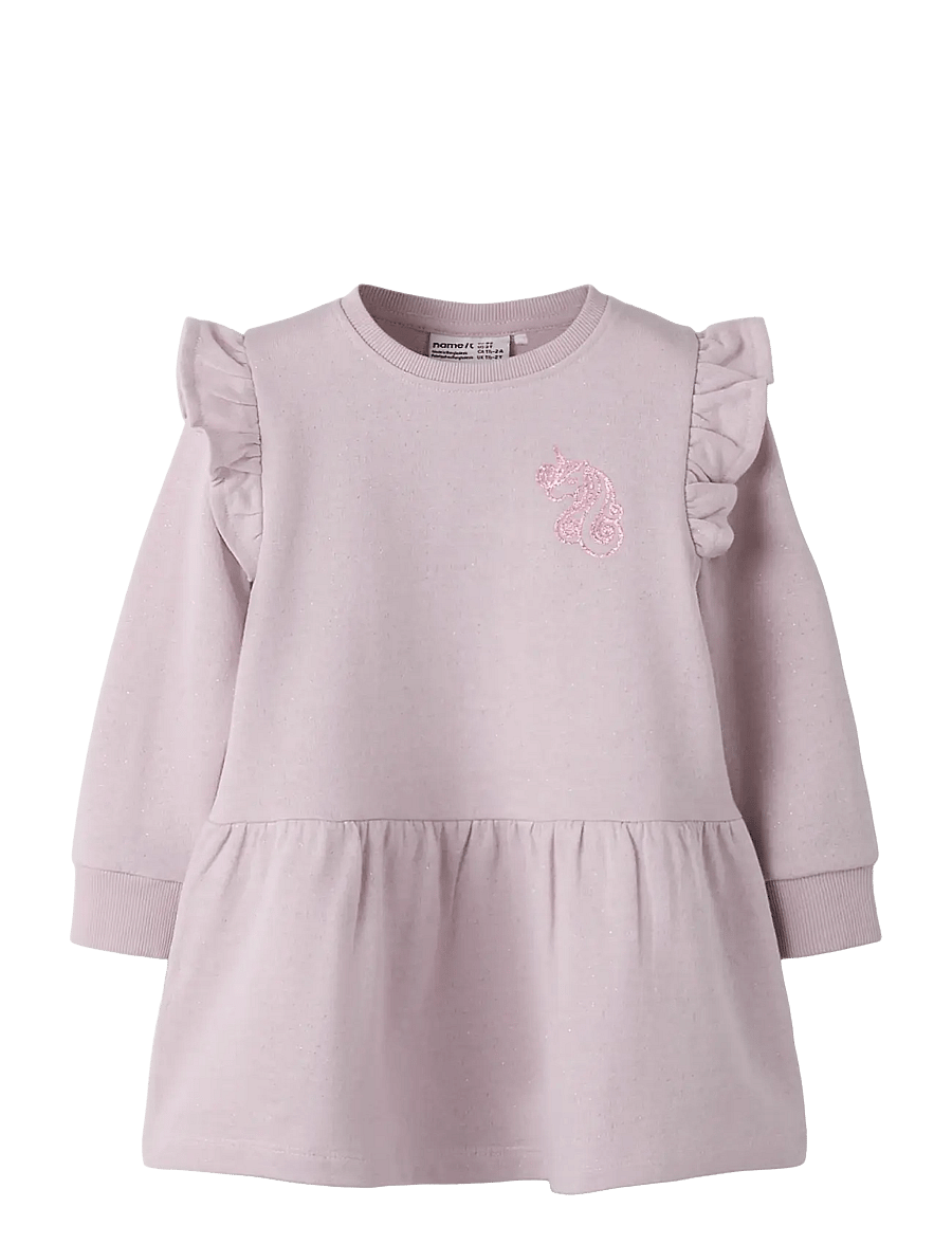 name it - NMFTILDE NREG SWE DRESS UNB PB - laisvalaikio suknelės ilgomis rankovėmis - tender touch - 0