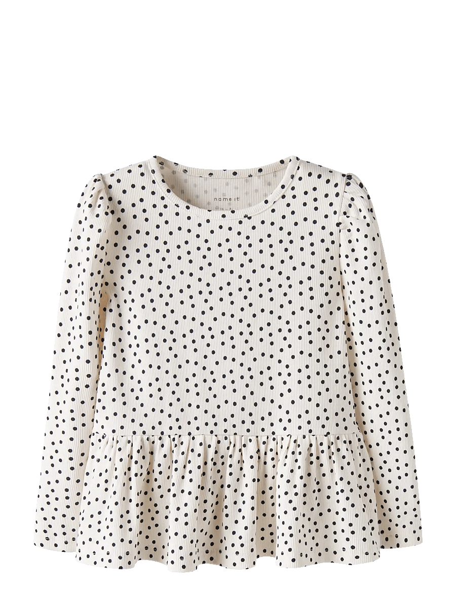name it - NMFTENNA LS TOP PB - pikkade varrukatega t-särgid - gardenia - 0