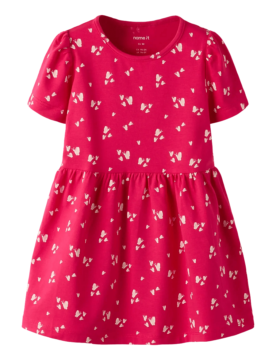 name it - NMFFILLA SS DRESS BOX PB - lühikeste varrukatega beebi kleidid - love potion - 0