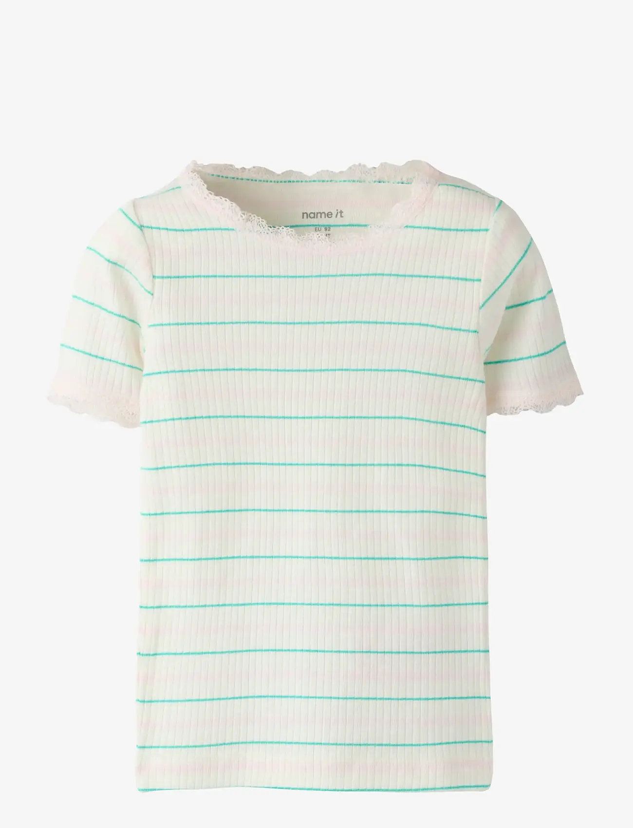 name it - NMFFENSINA SLIM SS TOP PB - kortærmede t-shirts - gardenia - 0