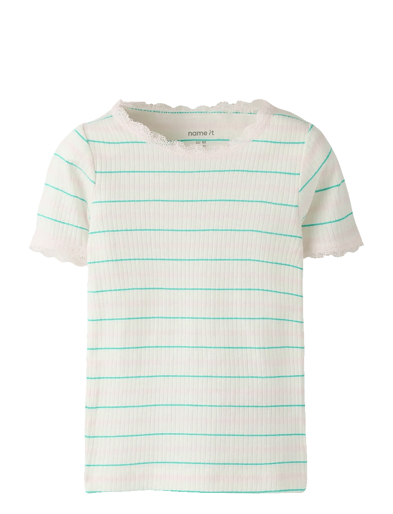 name it - NMFFENSINA SLIM SS TOP PB - kurzärmelige - gardenia - 0