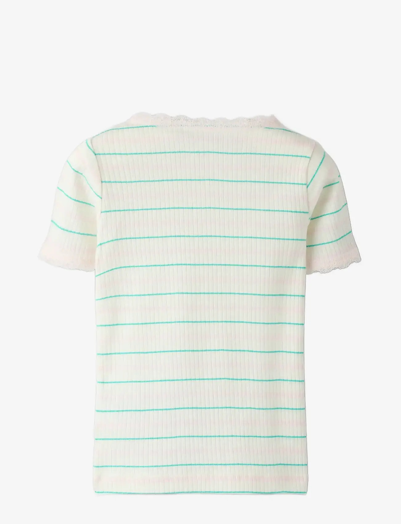 name it - NMFFENSINA SLIM SS TOP PB - kortærmede t-shirts - gardenia - 1