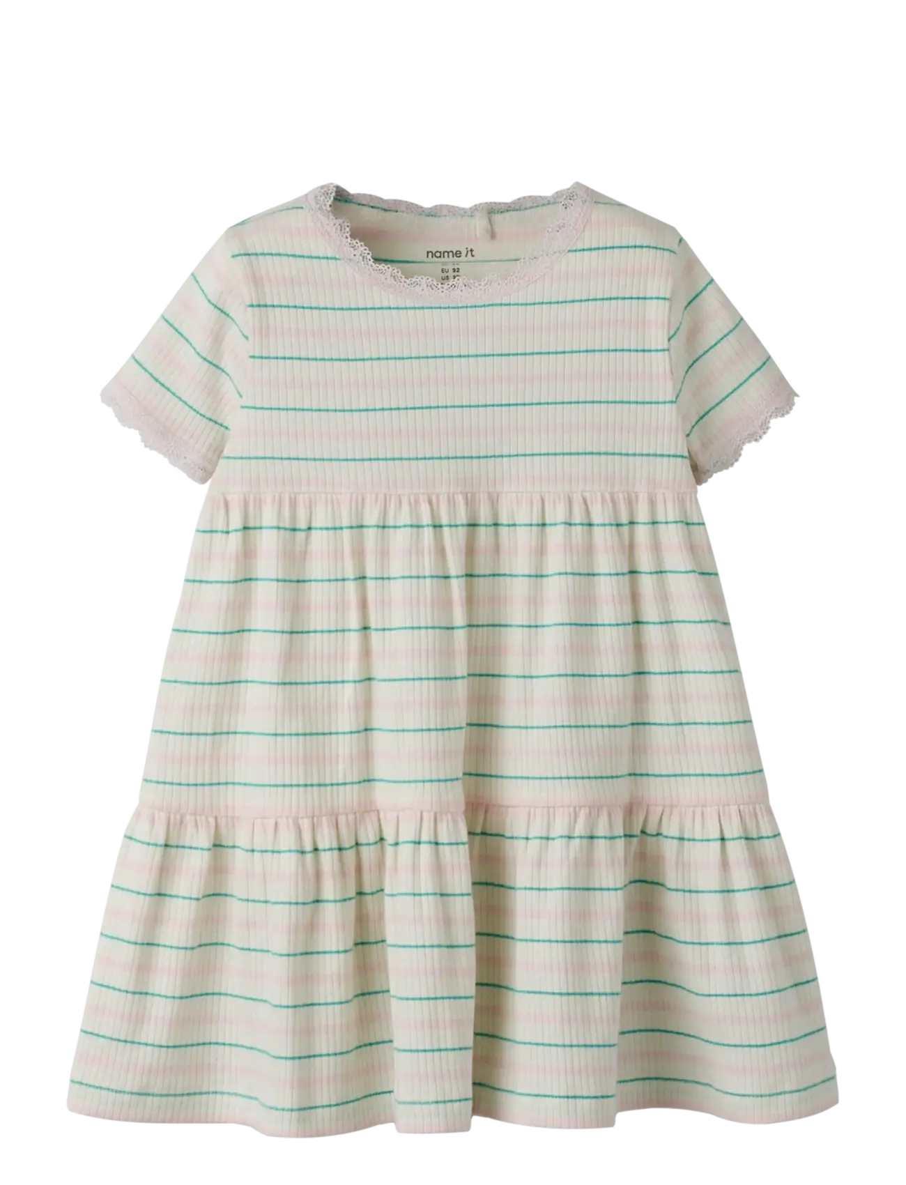 name it Nmffensina Ss Dress Pb, 122, Baby Dresses, Rosa - Short-sleeved Kinder