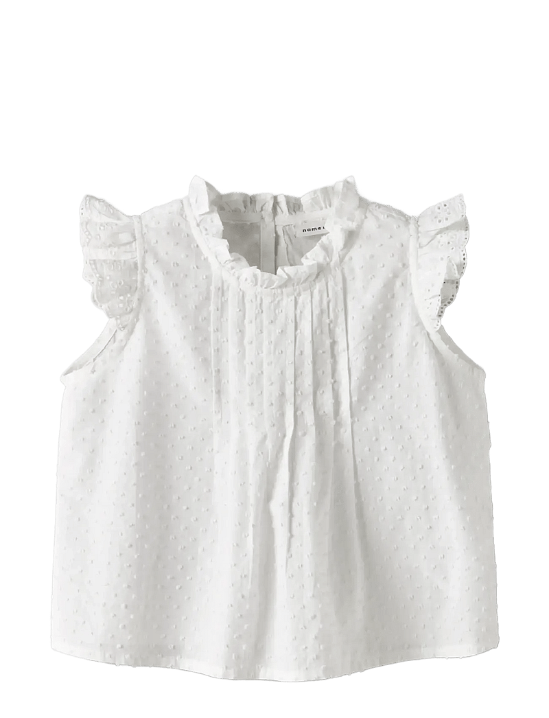 name it - NMFJUSA SL TOP PB - blusen & tuniken - bright white - 2
