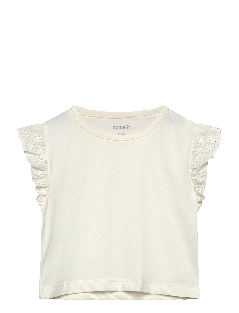 name it - NMFHAZEL CAPSL SH NREG TOP PB - kortærmede t-shirts - gardenia - 0