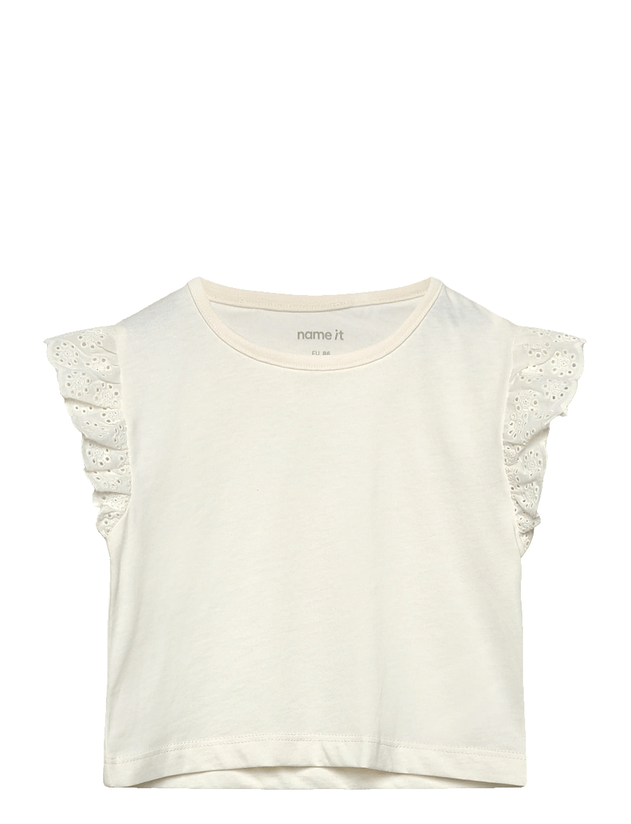name it - NMFHAZEL CAPSL SH NREG TOP PB - lühikeste varrukatega t-särgid - gardenia - 0