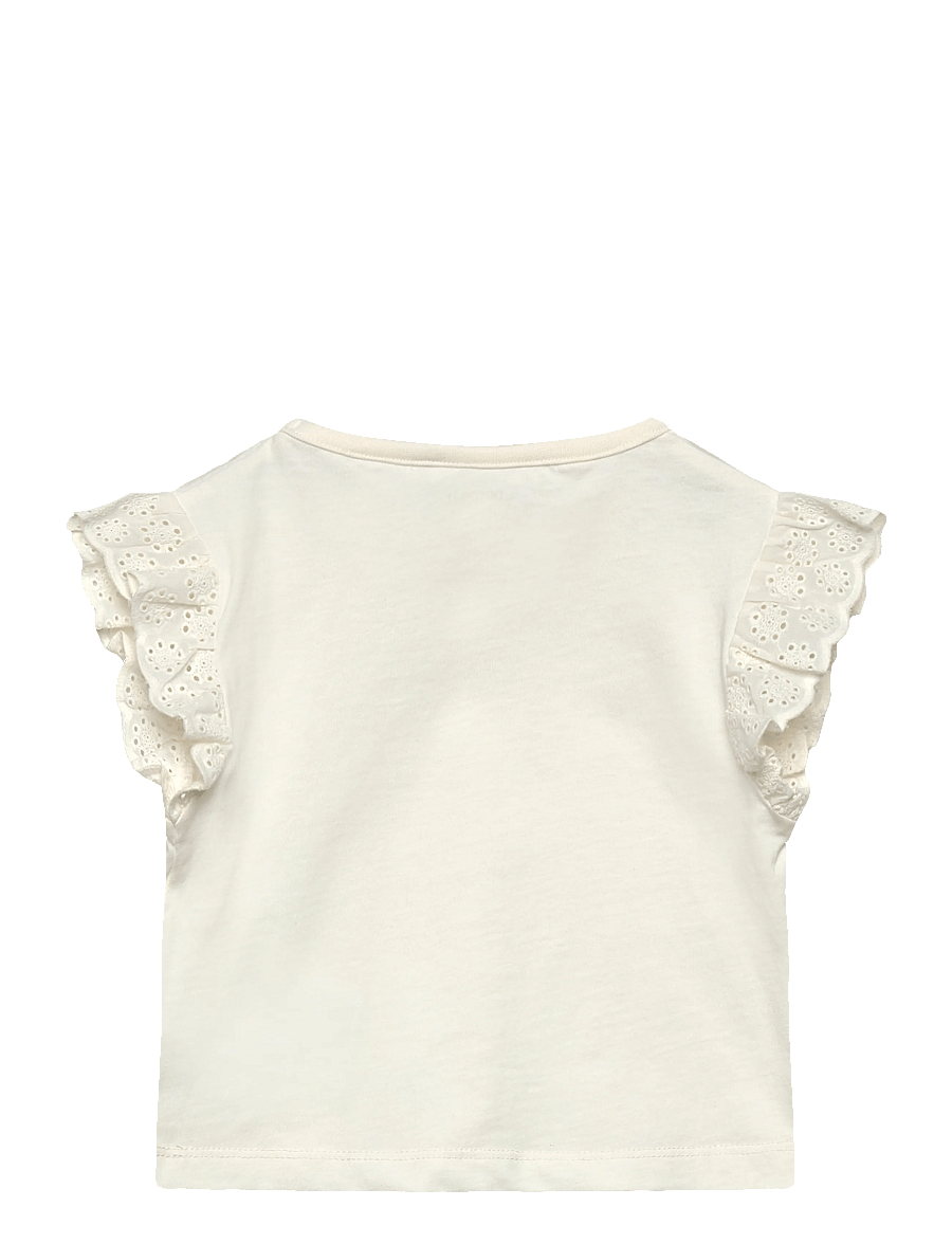 name it - NMFHAZEL CAPSL SH NREG TOP PB - lühikeste varrukatega t-särgid - gardenia - 1