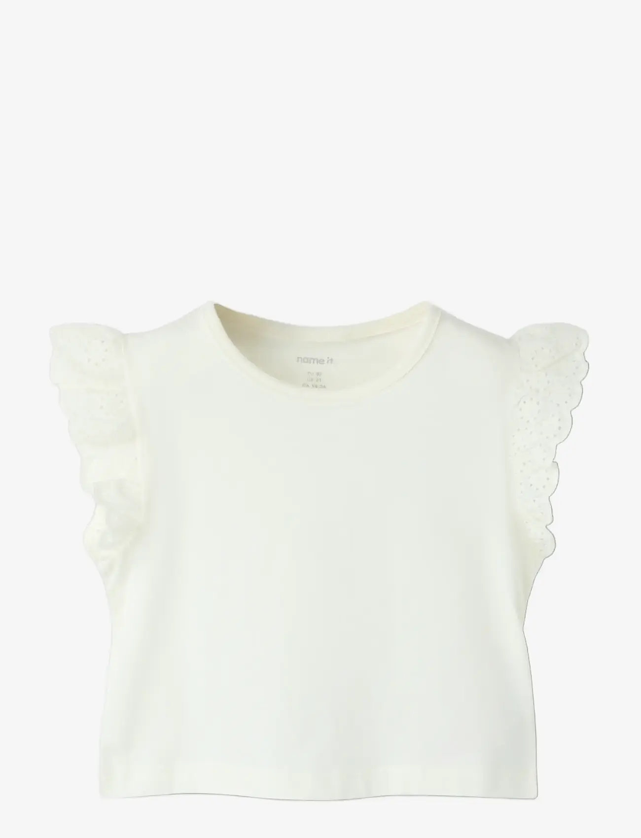 name it - NMFHAZEL CAPSL SH NREG TOP PB - kortærmede t-shirts - gardenia - 2