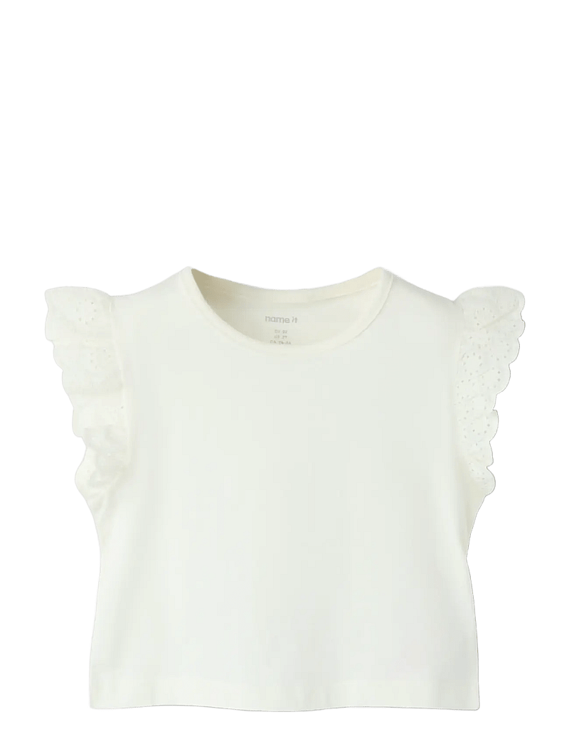 name it - NMFHAZEL CAPSL SH NREG TOP PB - kortærmede t-shirts - gardenia - 2