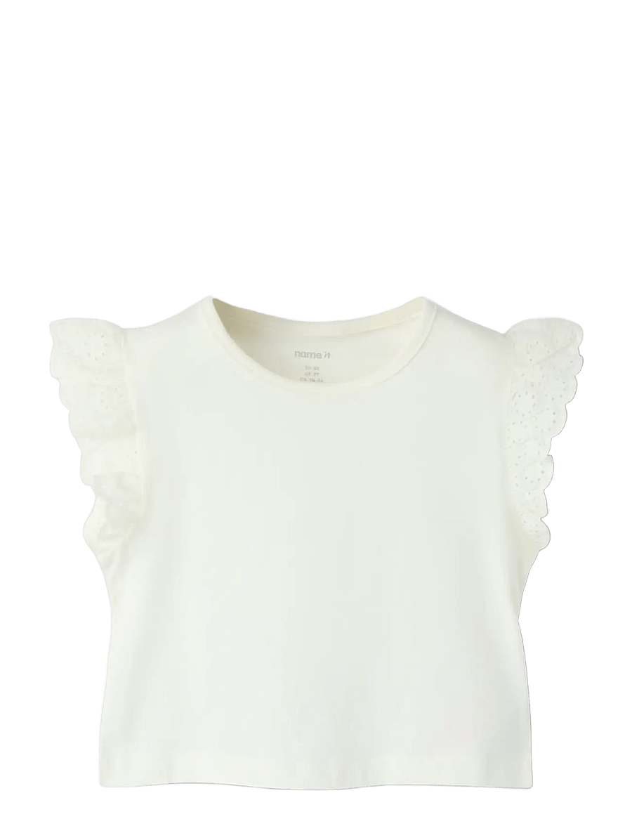 name it - NMFHAZEL CAPSL SH NREG TOP PB - lühikeste varrukatega t-särgid - gardenia - 2