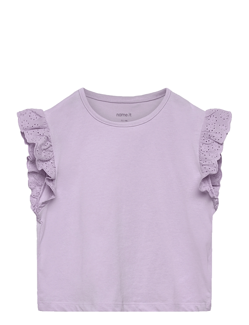 name it - NMFHAZEL CAPSL SH NREG TOP PB - kortærmede t-shirts - orchid petal - 0