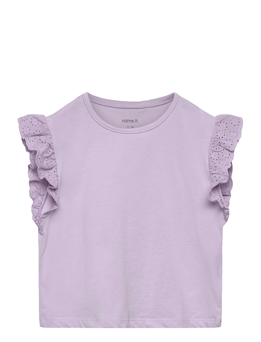 name it - NMFHAZEL CAPSL SH NREG TOP PB - kortærmede t-shirts - orchid petal - 0