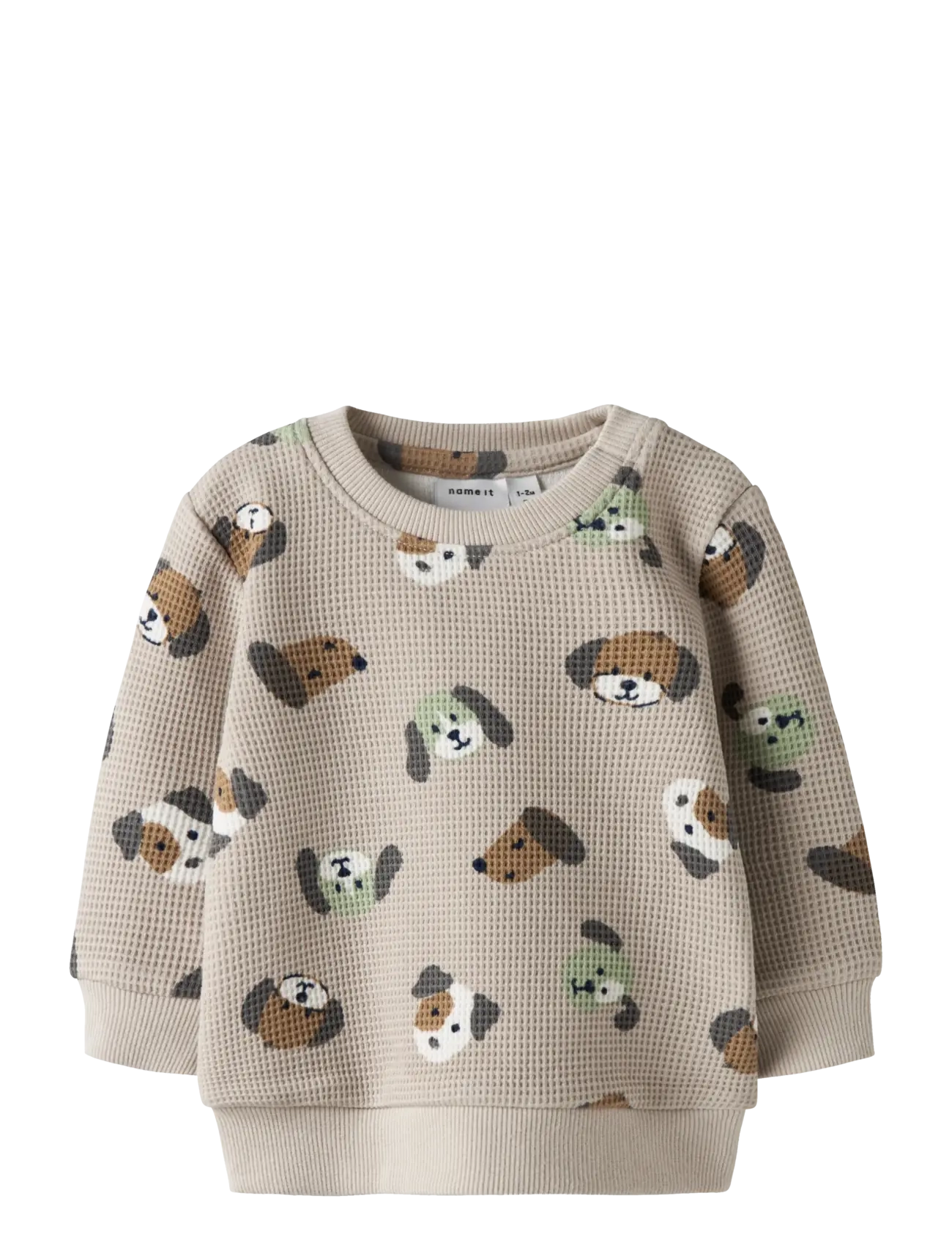 name it NBMTIMM LS O-NECK - Overdele - PUMICE STONE / beige