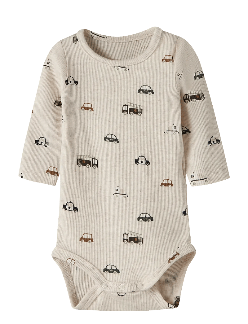 name it - NBMTHUE LS BODY - långärmade bodysuits - peyote melange - 0