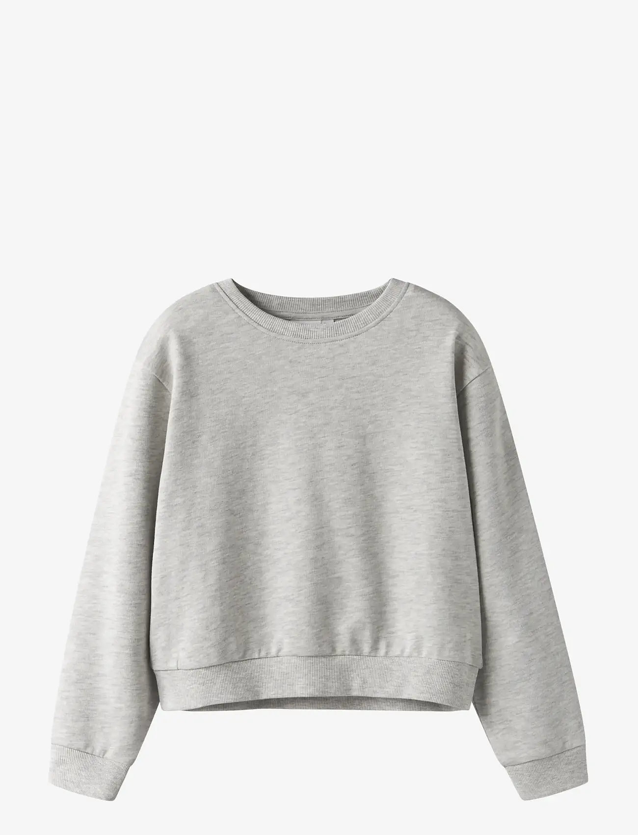 name it - NKFMILLE SHORT NREG LS SWE O-NECK NOOS - sweatshirts - light grey melange - 1