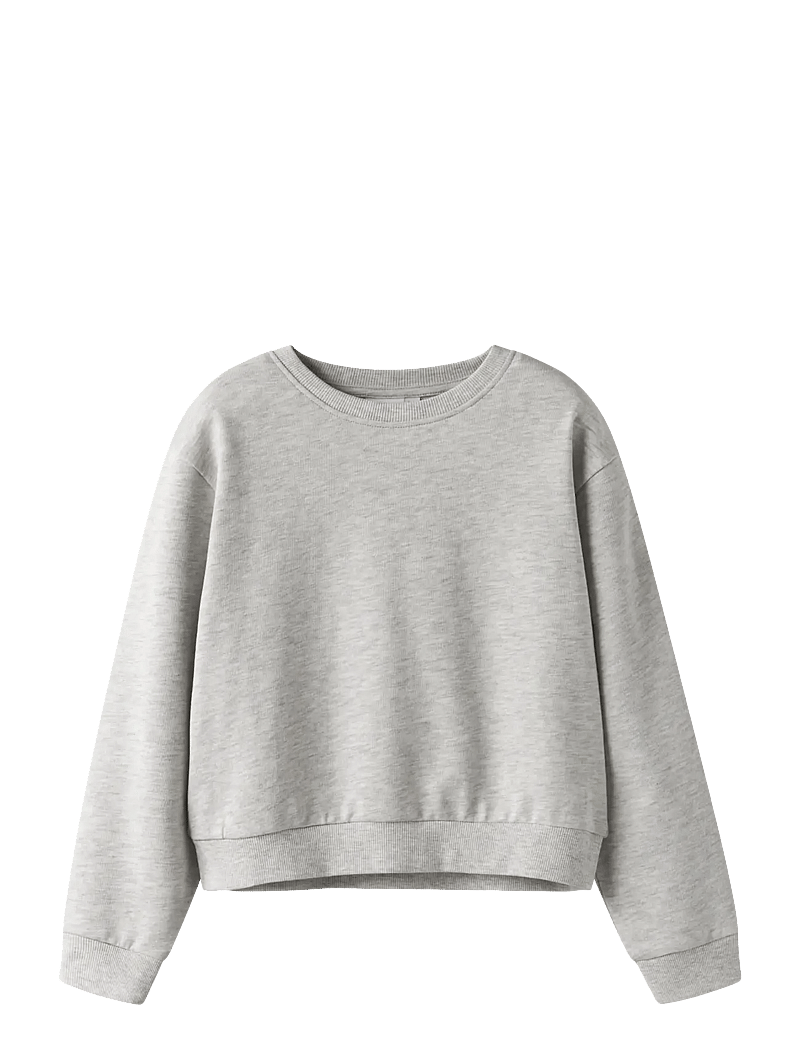 name it - NKFMILLE SHORT NREG LS SWE O-NECK NOOS - sweatshirts - light grey melange - 1