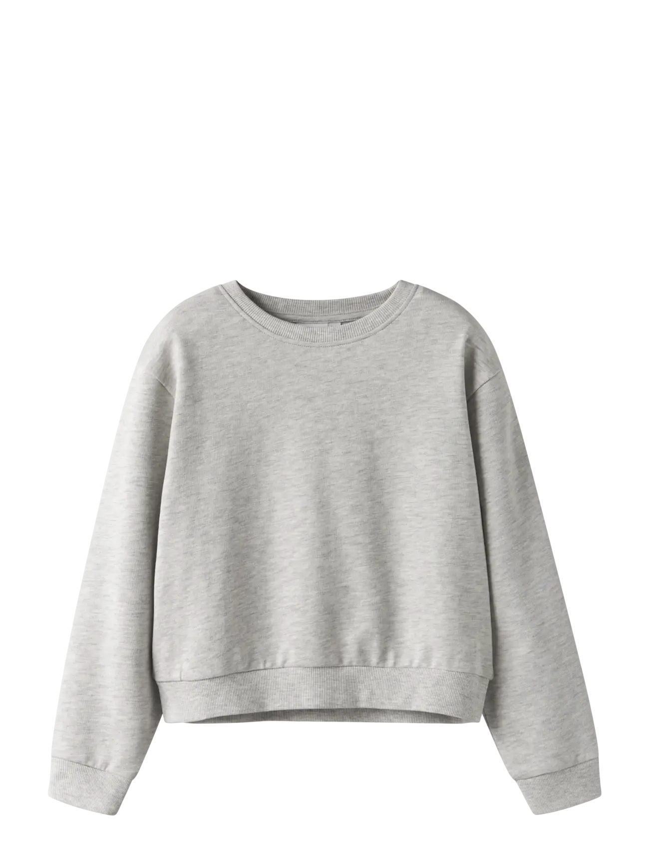 name it NKFMILLE SHORT NREG LS SWE O-NECK NOOS - Overdele - LIGHT GREY MELANGE / grey
