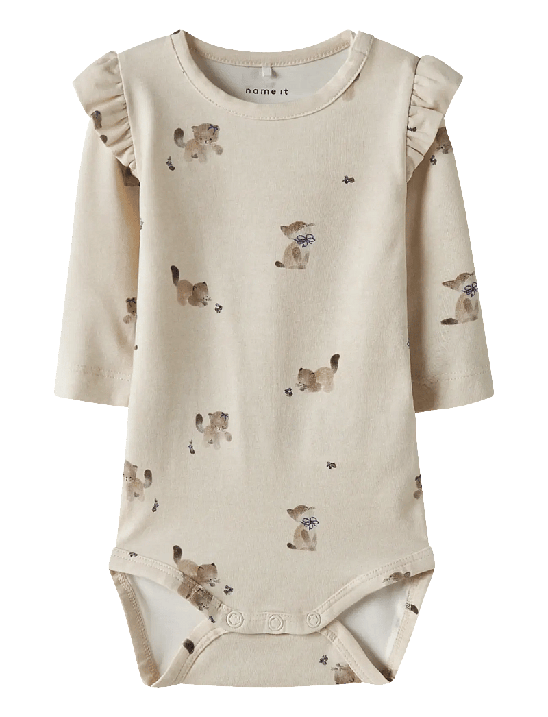 name it - NBFTANNY LS BODY - langärmelige bodys - peyote melange - 0