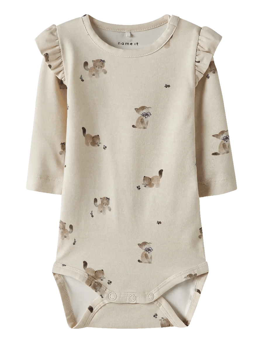 name it - NBFTANNY LS BODY - langärmelige bodys - peyote melange - 0
