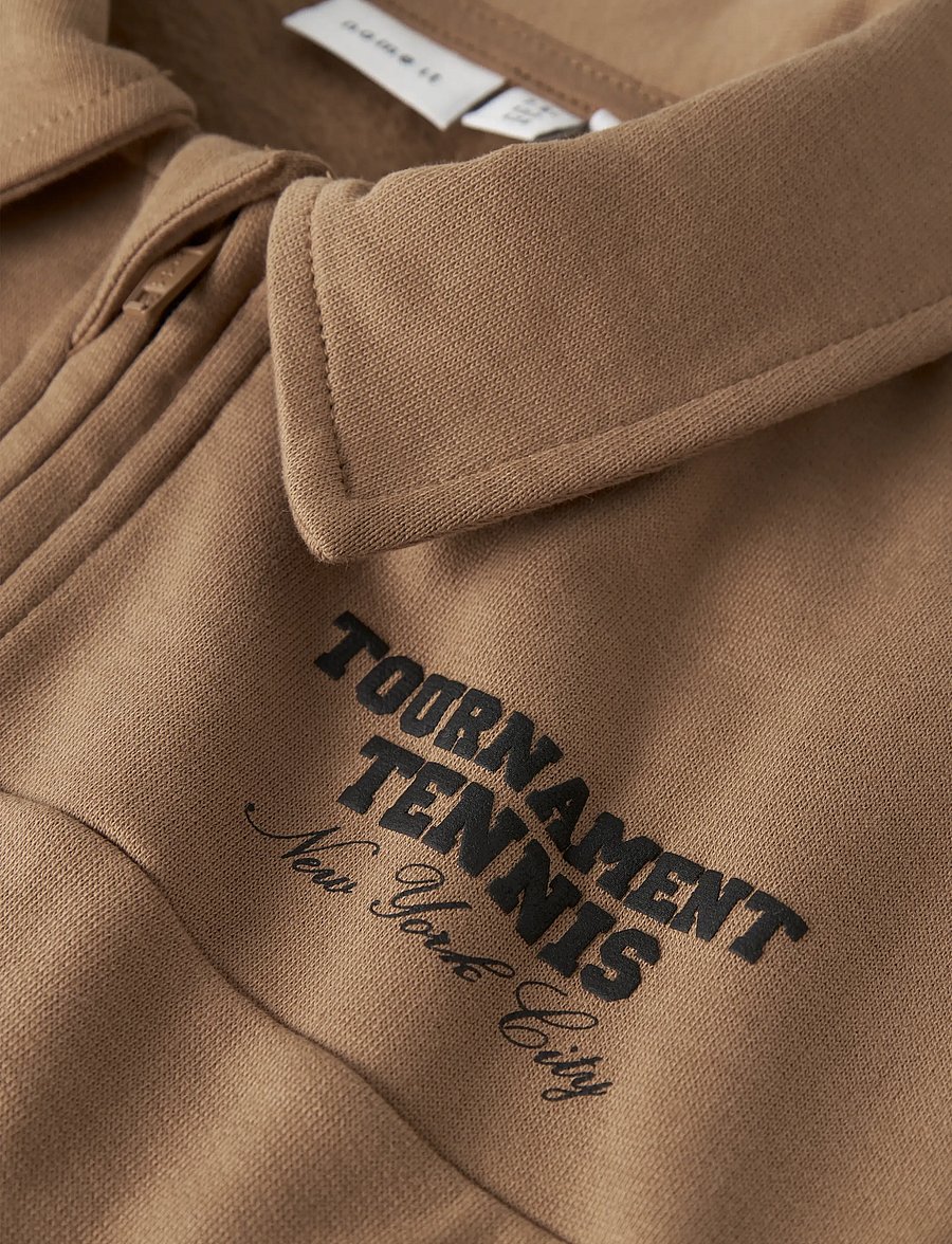 name it - NKMTRENT LS NREG SWEAT POLO BRU - sweatshirts - toasted coconut - 3