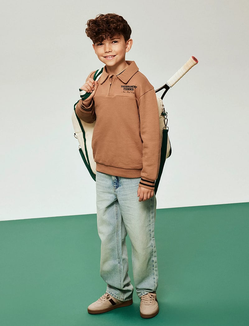 name it - NKMTRENT LS NREG SWEAT POLO BRU - sweatshirts - toasted coconut - 4