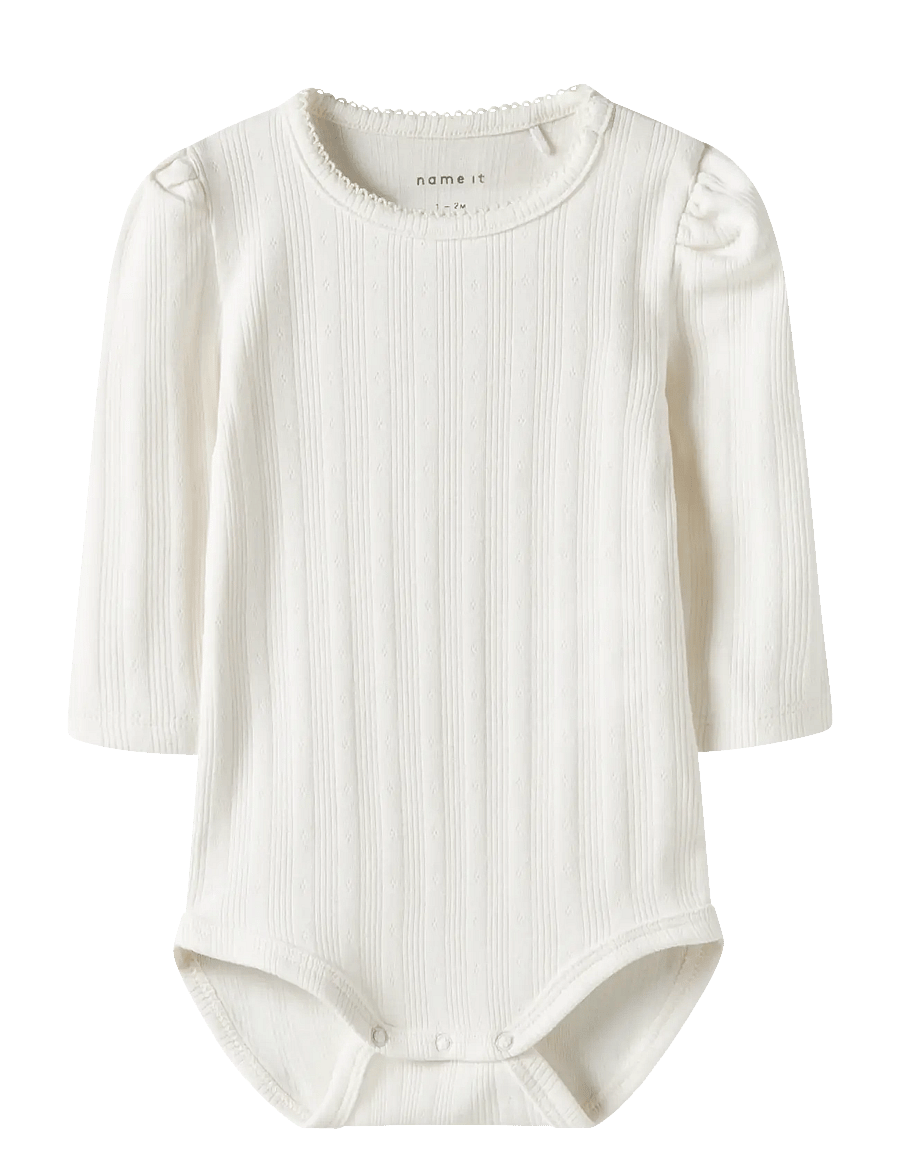 name it - NBFTURBINE LS BODY - pikkade varrukatega bodid - cloud dancer - 1