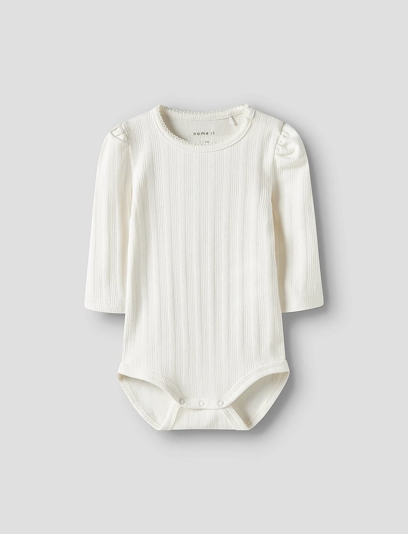 name it - NBFTURBINE LS BODY - langærmede bodyer - cloud dancer - 0