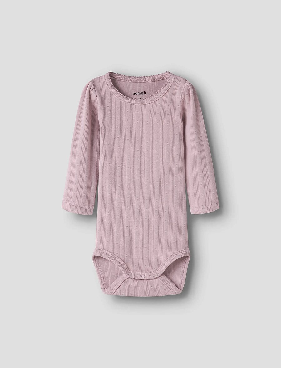 name it - NBFTURBINE LS BODY - rompers met lange mouwen - dawn pink - 0
