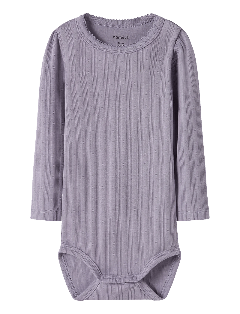 name it - NBFTURBINE LS BODY - långärmade bodies - lavender gray - 1