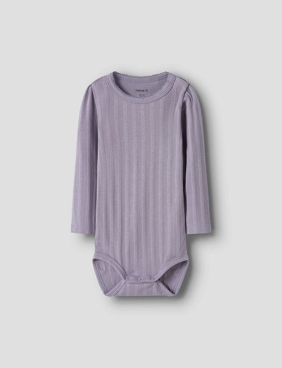 name it - NBFTURBINE LS BODY - langärmelige bodys - lavender gray - 0