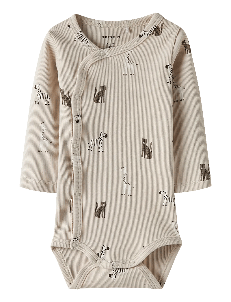 name it - NBNTOLLA LS WRAP BODY - omslagrompers - summer sand - 1