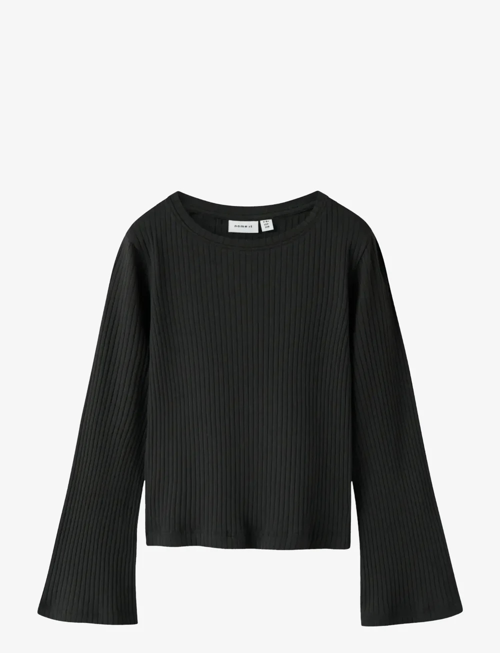 name it - NKFOKALO LS SHORT TOP - langærmede t-shirts - black - 0