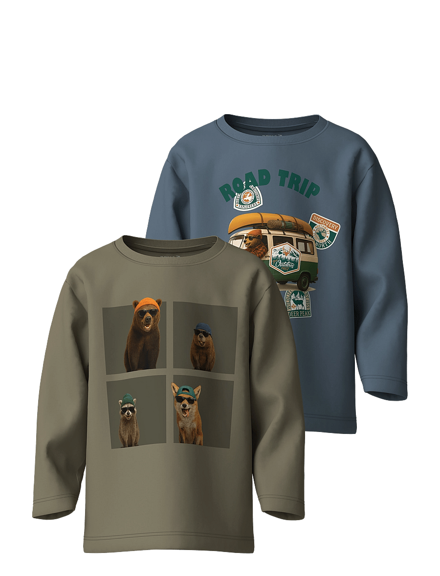 name it - NMMVOTO 2P LS NREG TOP - långärmade t-shirts - blue mirage - 0