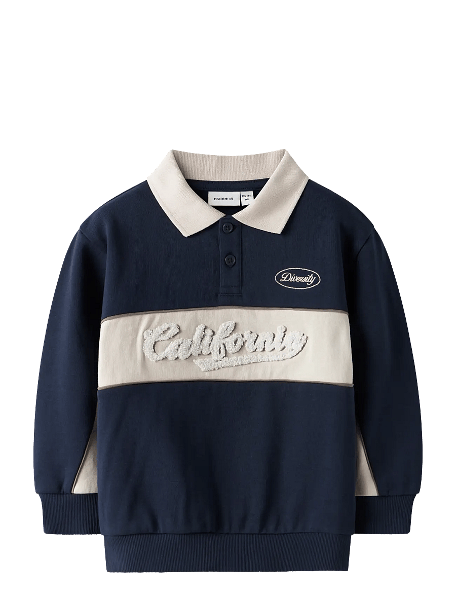 name it - NMMTUCAN LS NREG SWEAT POLO UNB - navy blazer - 1