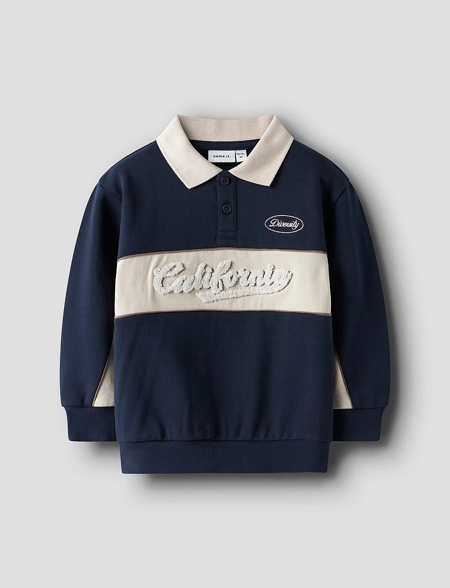 name it - NMMTUCAN LS NREG SWEAT POLO UNB - navy blazer - 0