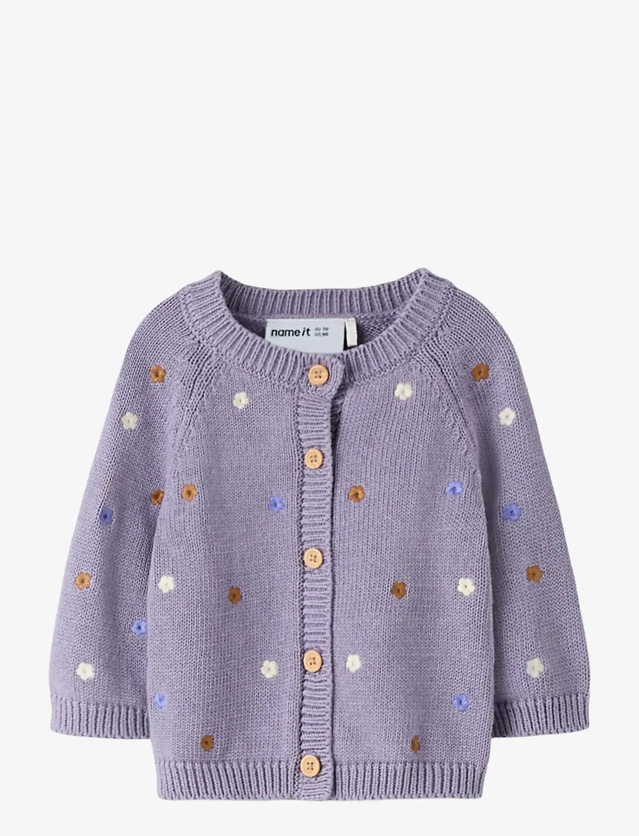 name it - NBFTIFLOW LS KNIT CARD - koftor - lavender gray - 1