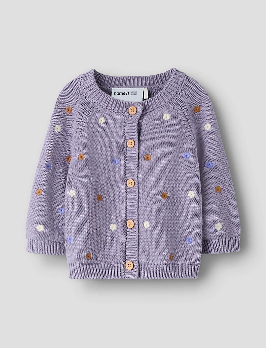 name it - NBFTIFLOW LS KNIT CARD - koftor - lavender gray - 0
