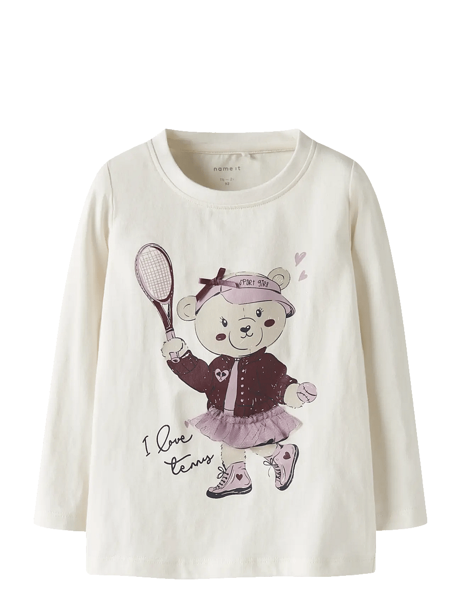 name it - NMFTELIA LS TOP BOX - pikkade varrukatega t-särgid - cloud dancer - 0