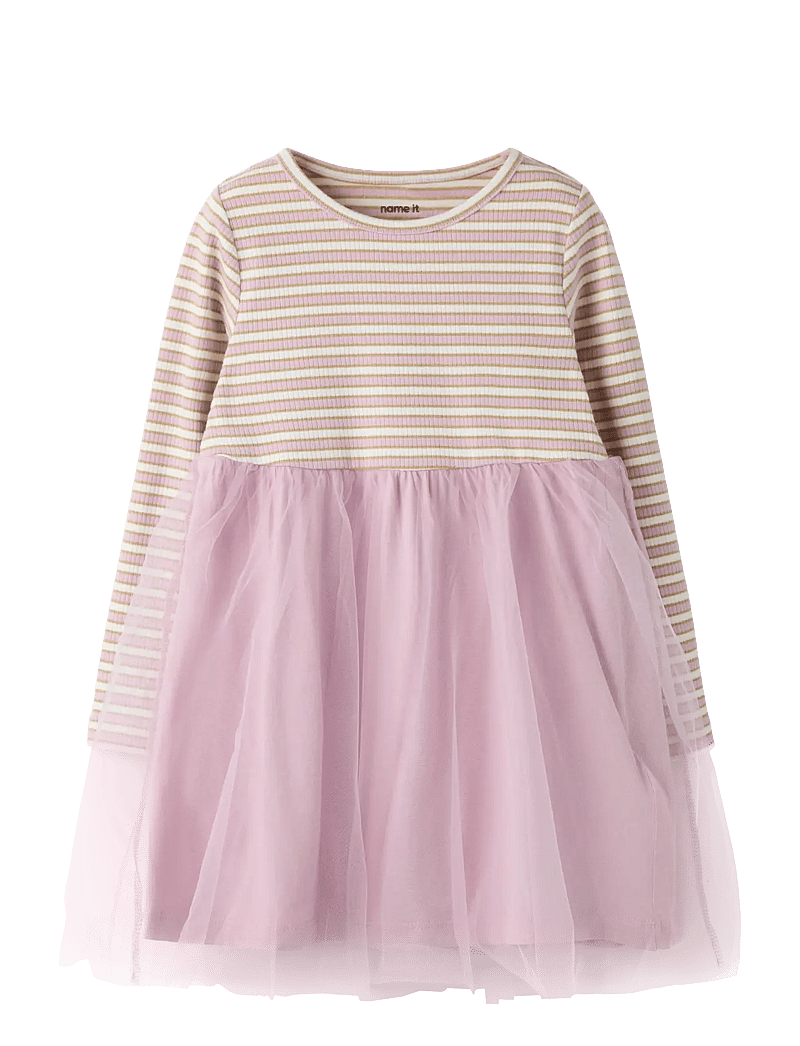 name it - NMFTAIAS LS TULLE DRESS - langærmede hverdagskjoler - dawn pink - 1