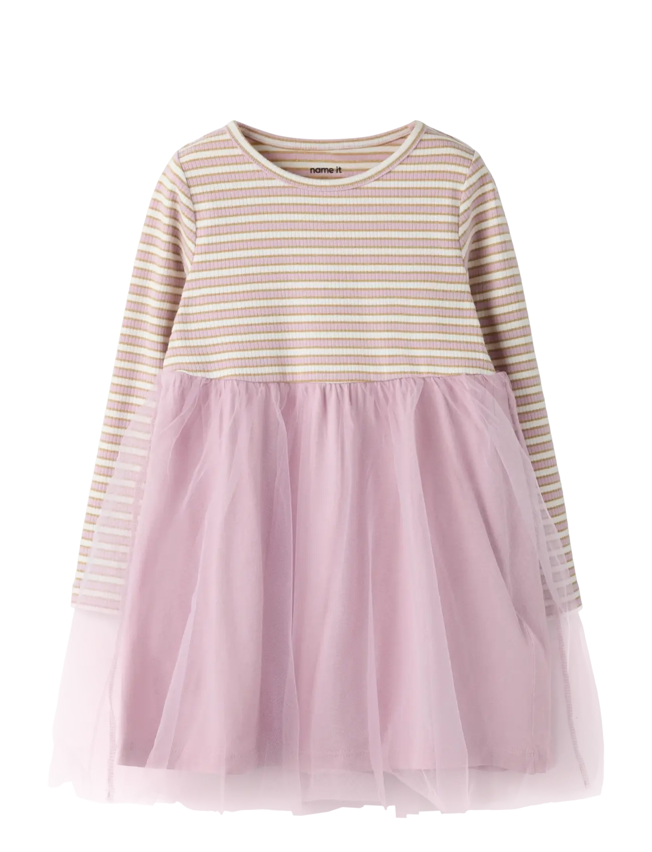 name it NMFTAIAS LS TULLE DRESS - 4 for 3 - DAWN PINK / pink/rose