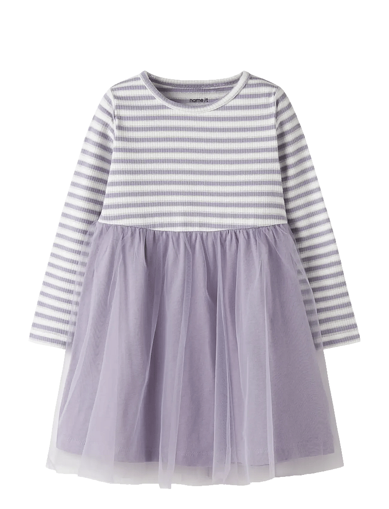 name it - NMFTAIAS LS TULLE DRESS - langærmede hverdagskjoler - lavender gray - 0