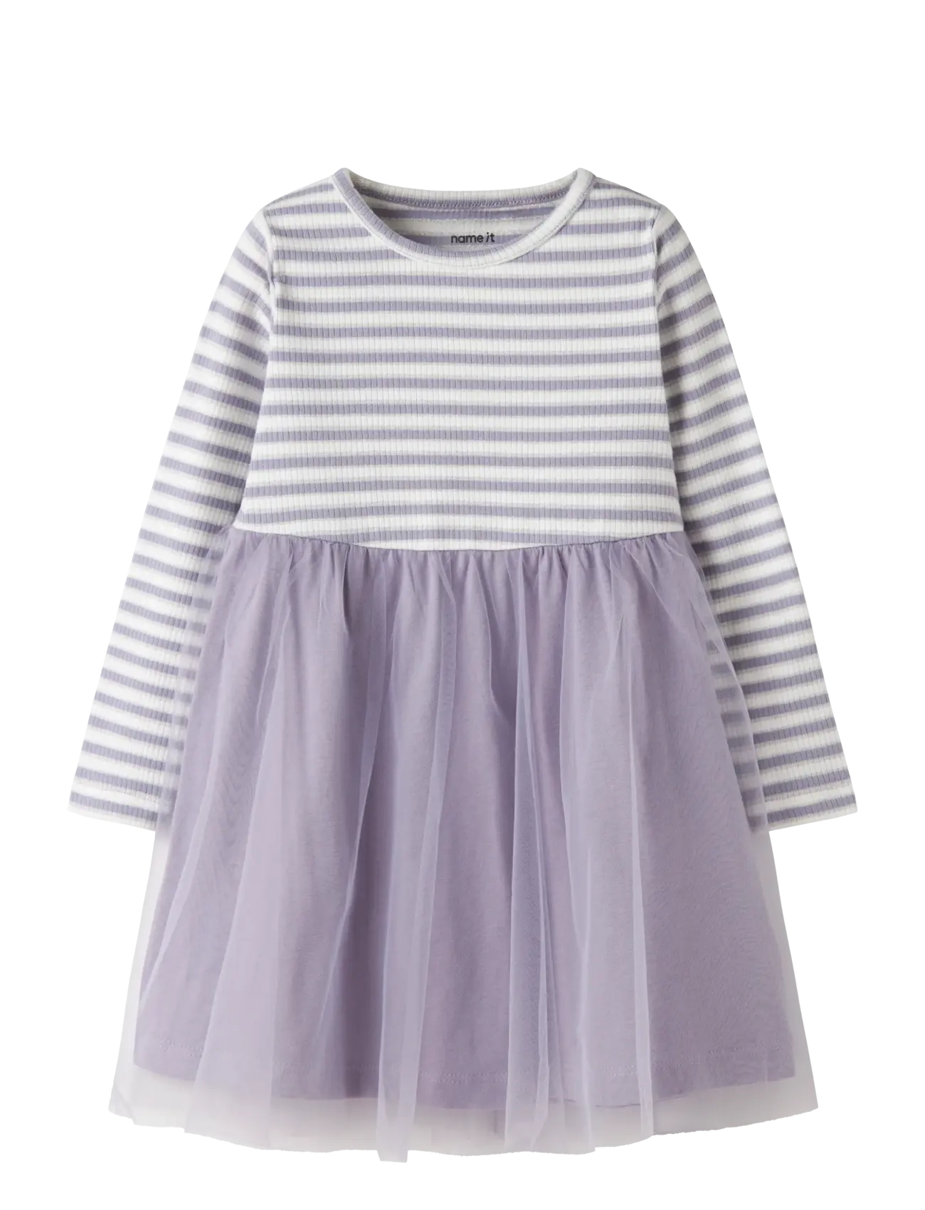 name it NMFTAIAS LS TULLE DRESS - Kjoler & Nederdele - LAVENDER GRAY / purple