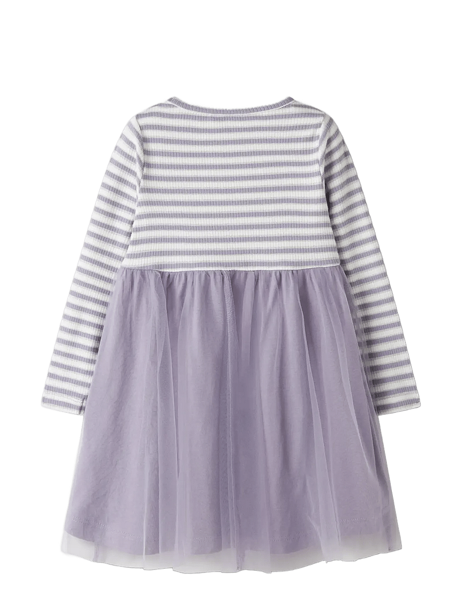 name it - NMFTAIAS LS TULLE DRESS - casual jurken met lange mouwen - lavender gray - 1