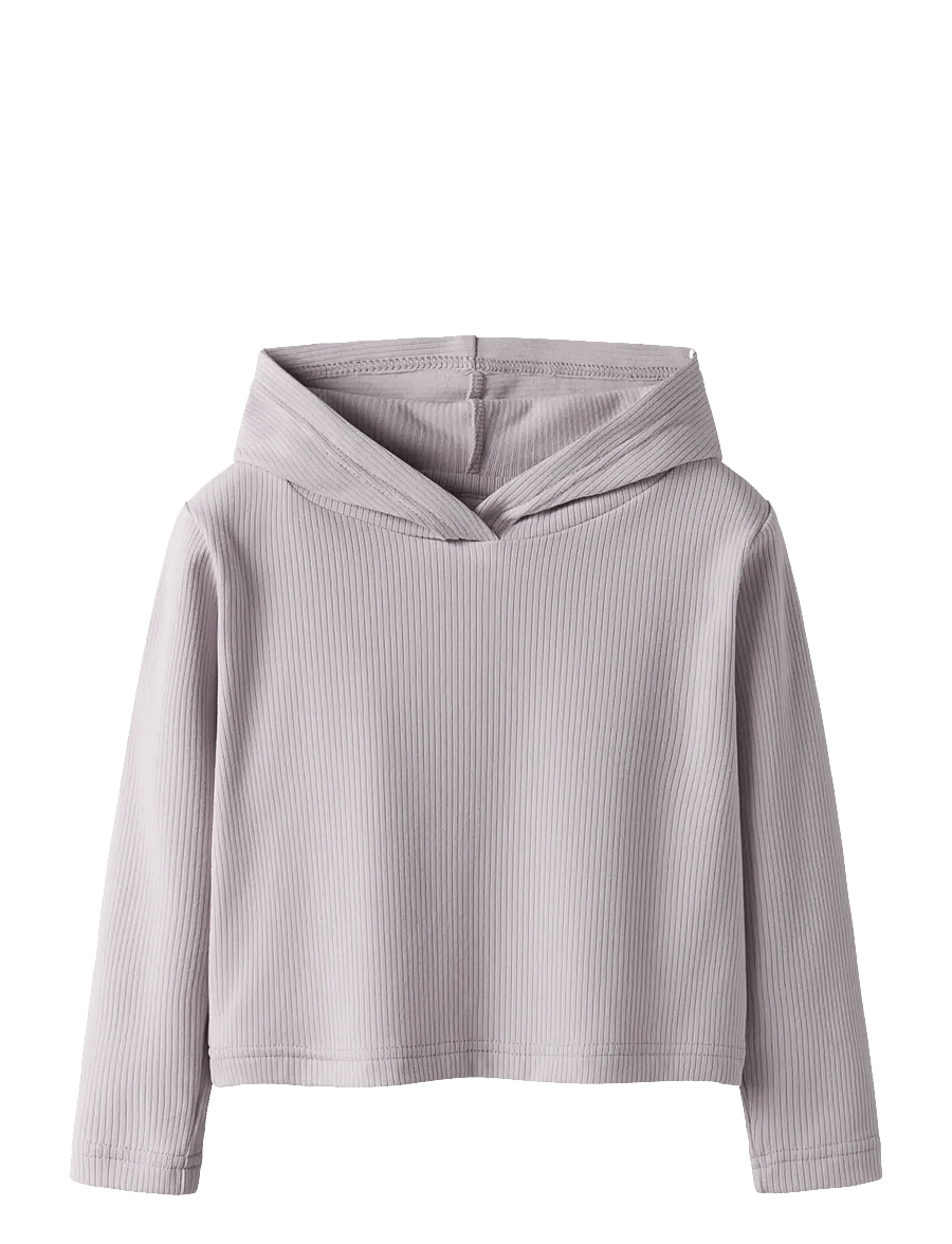 name it - NMFTELLA LS TOP WH - kapuutsiga dressipluusid - lilac marble - 0