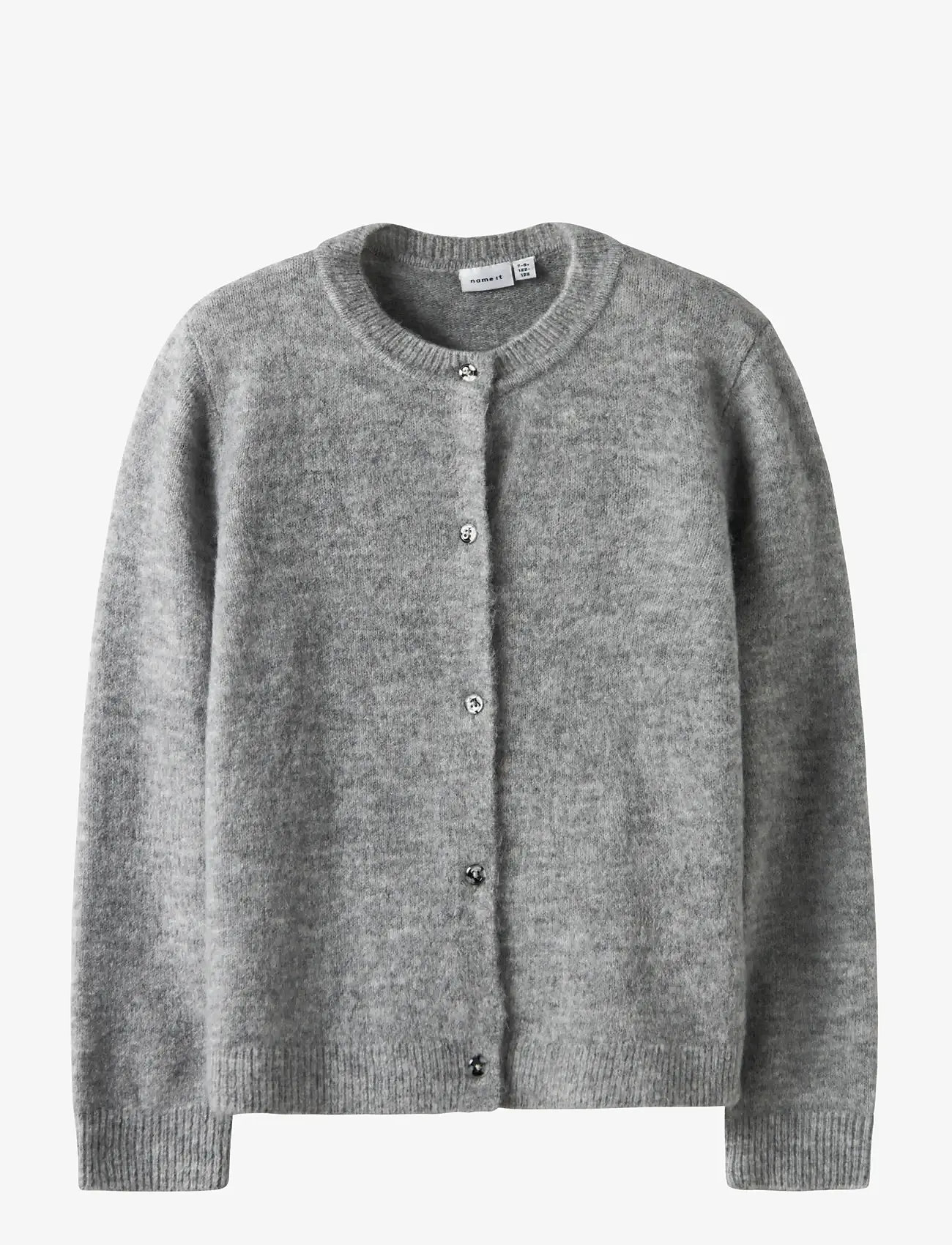 name it - NKFTIKA LS KNIT CARD - cardigans - grey melange - 0