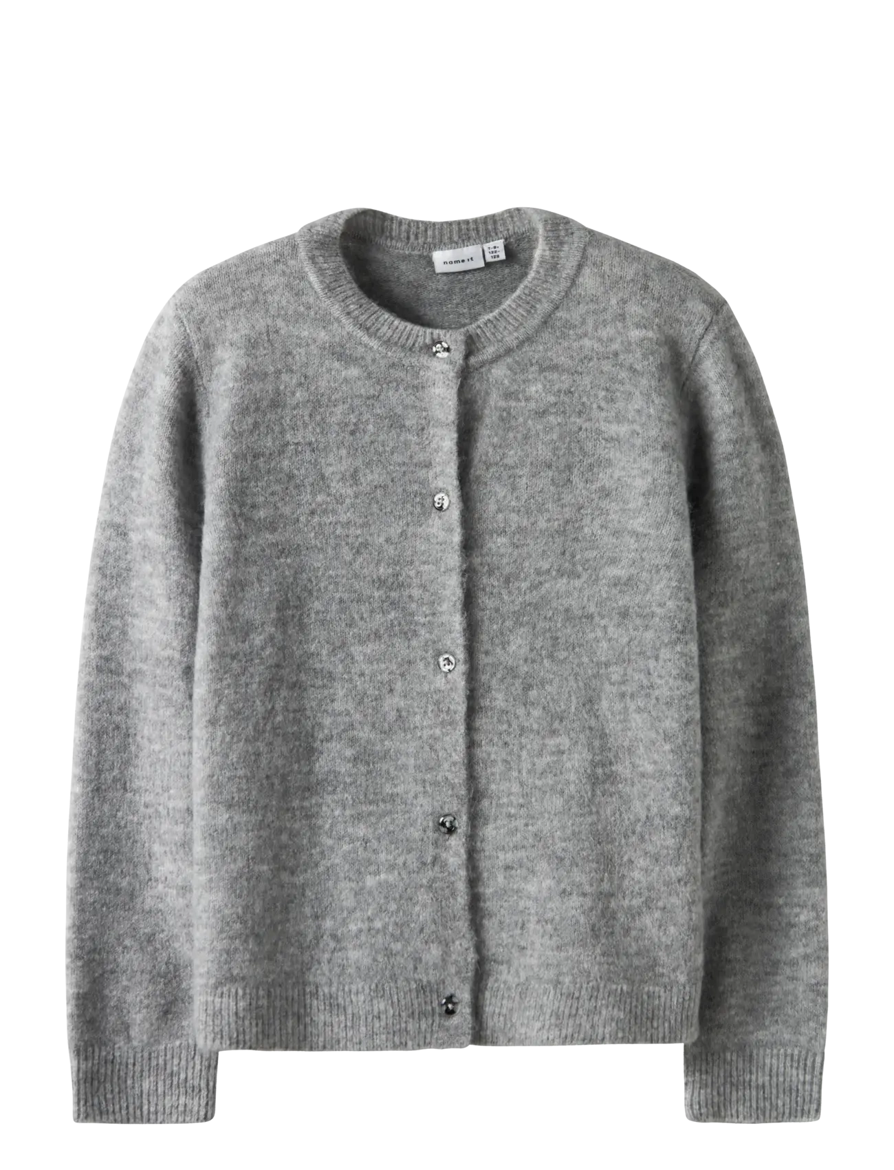 name it NKFTIKA LS KNIT CARD - Koftor - GREY MELANGE / grey