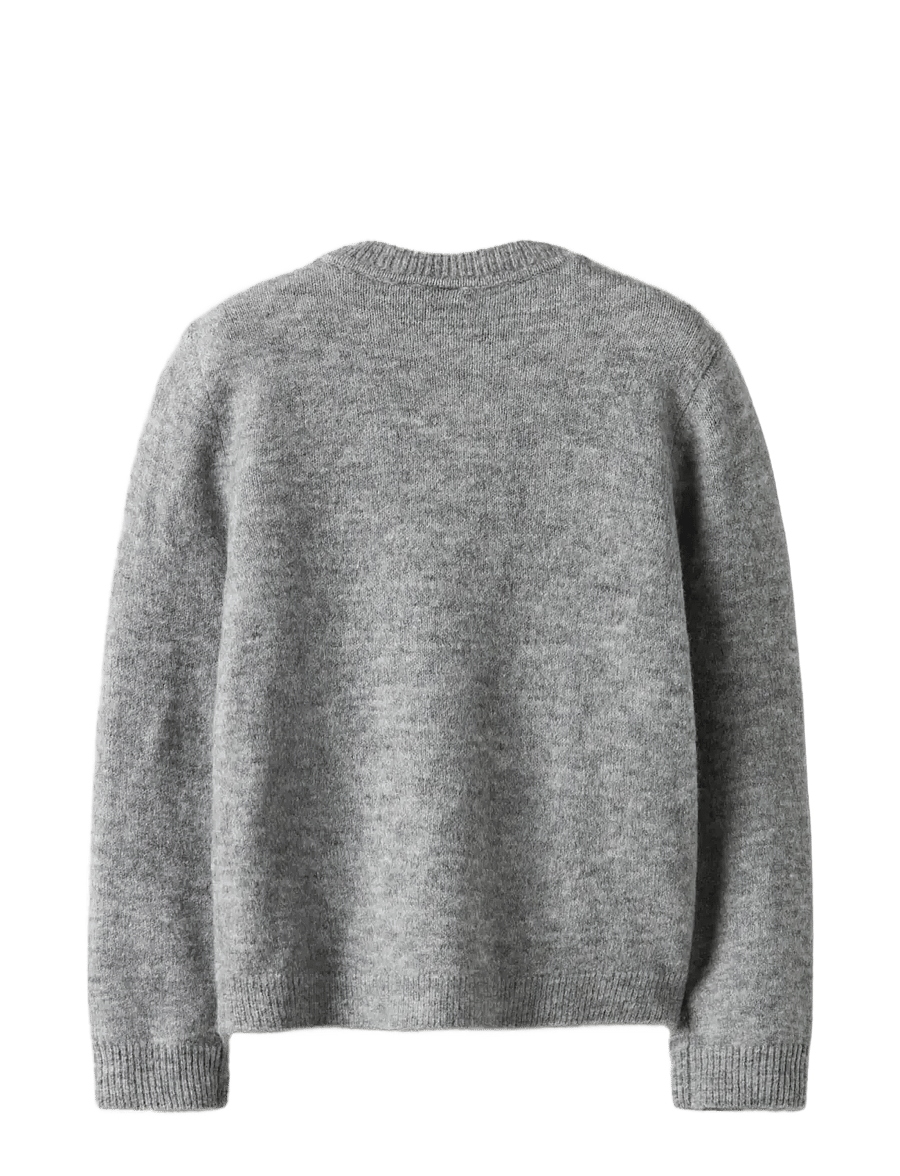 name it - NKFTIKA LS KNIT CARD - hnepptar peysur - grey melange - 1
