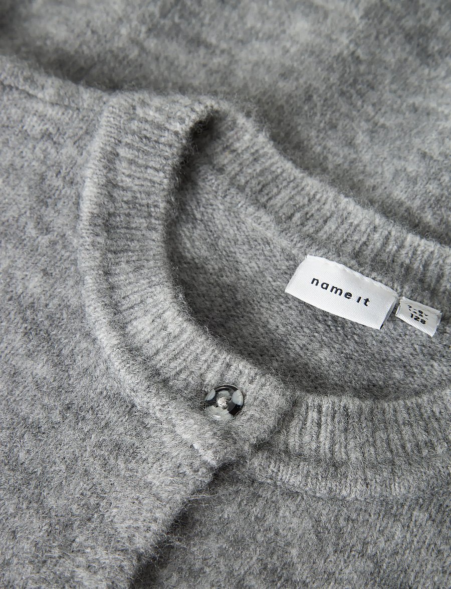 name it - NKFTIKA LS KNIT CARD - hnepptar peysur - grey melange - 2