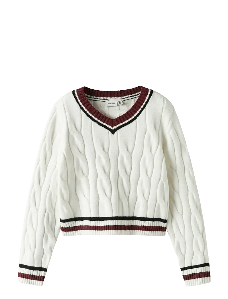 name it - NKFTEPPIE LS SHORT KNIT - pullover - cloud dancer - 1