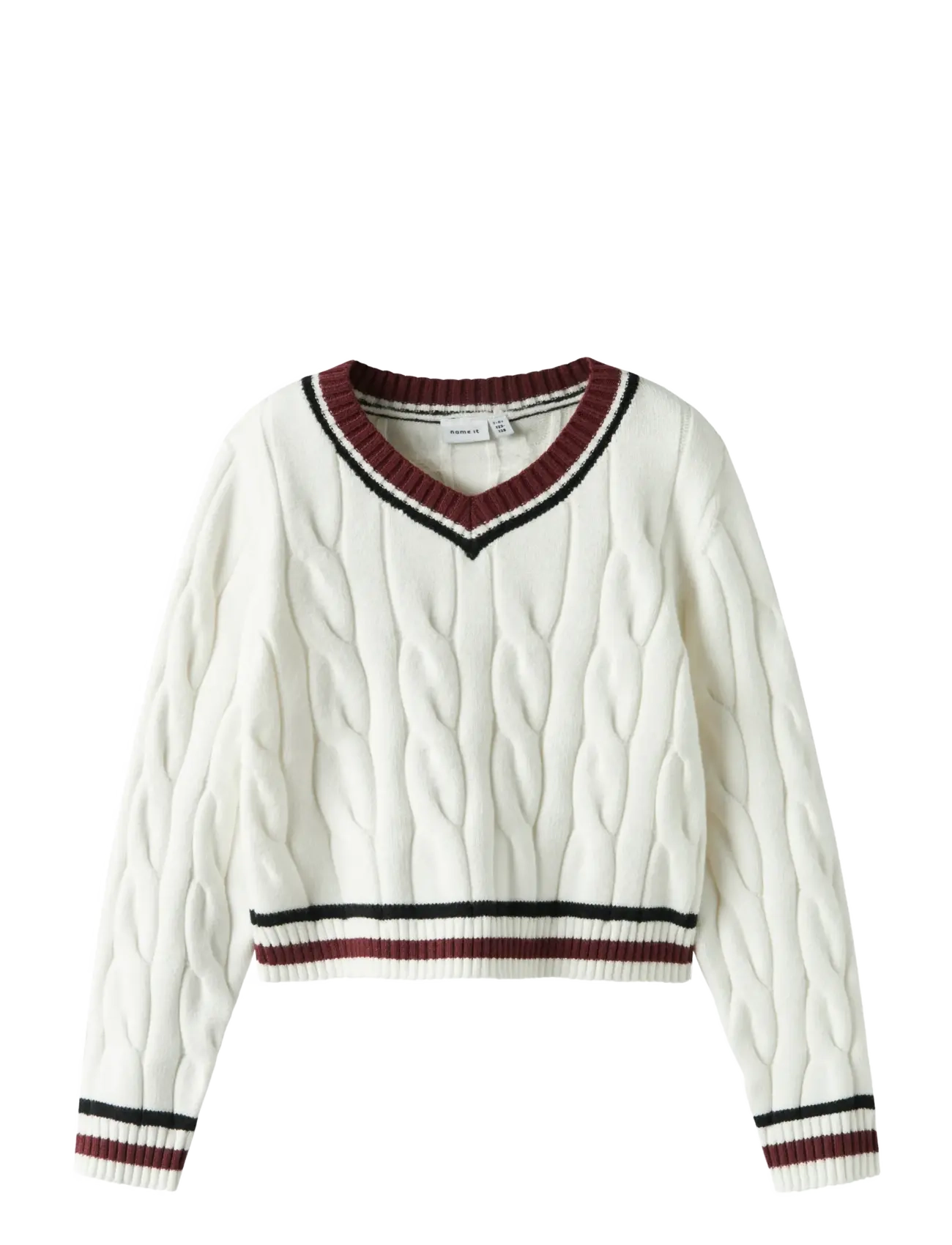 name it NKFTEPPIE LS SHORT KNIT - Overdele - CLOUD DANCER / cream